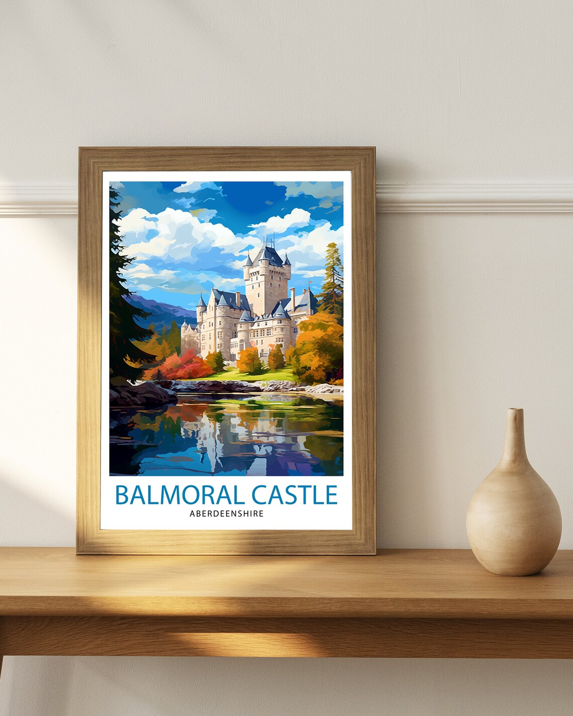 Balmoral Castle Aberdeenshire Autumn Riverside Reflection Poster - Image 2