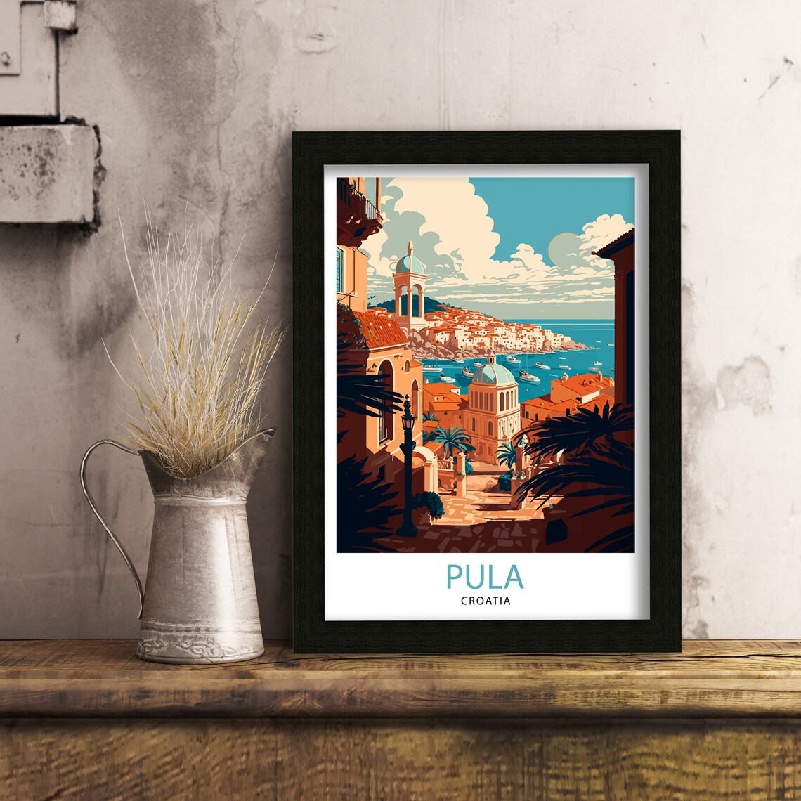 Pula Croatia Travel Poster, Europe Wall Art - Image 3