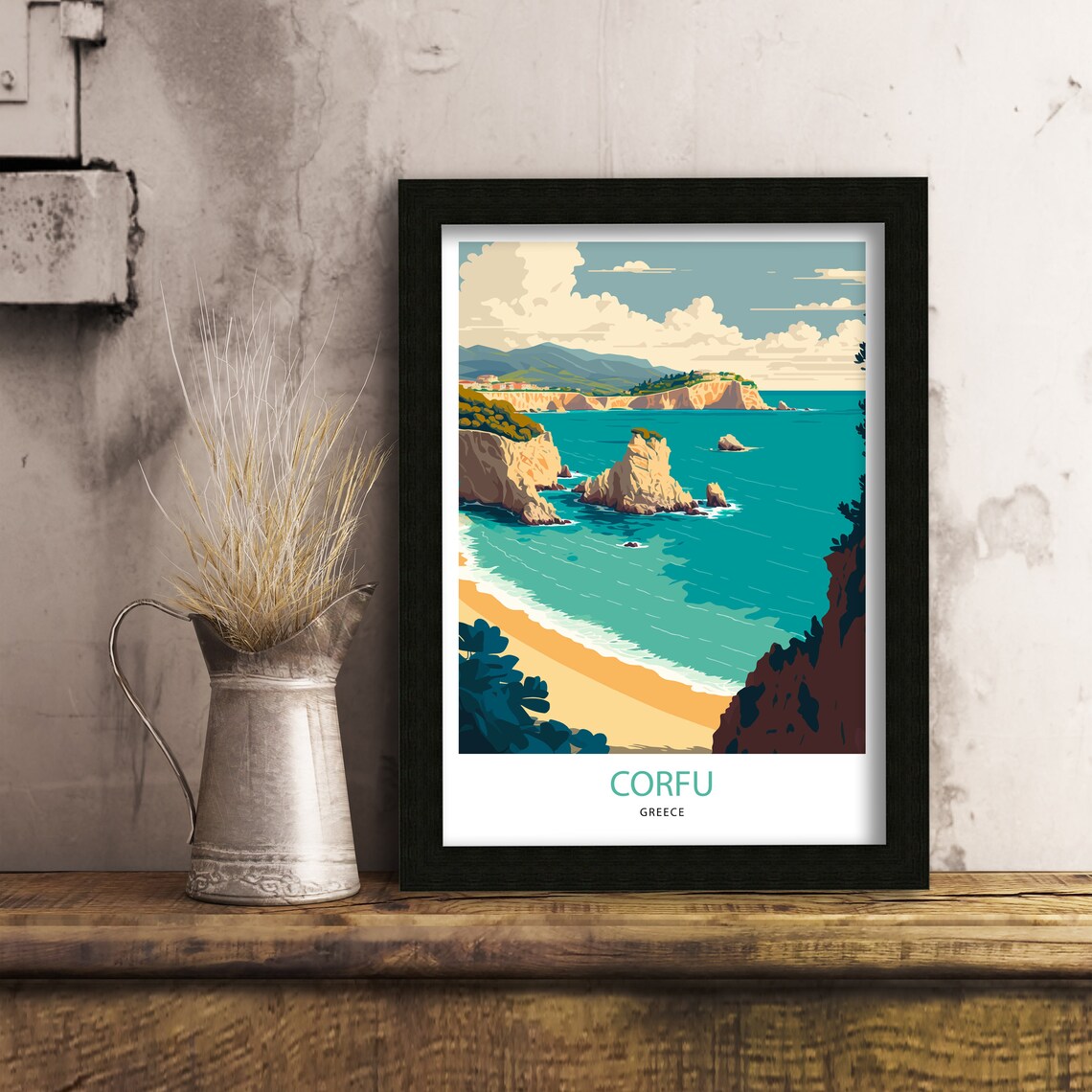 Corfu Travel Poster, Greece Travel Wall Art - Image 3