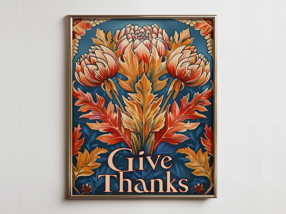 Colorful Thanksgiving Art Vintage Maximalist Home Decor Farmhouse Wall Rustic French Country Cozy Cottage Core