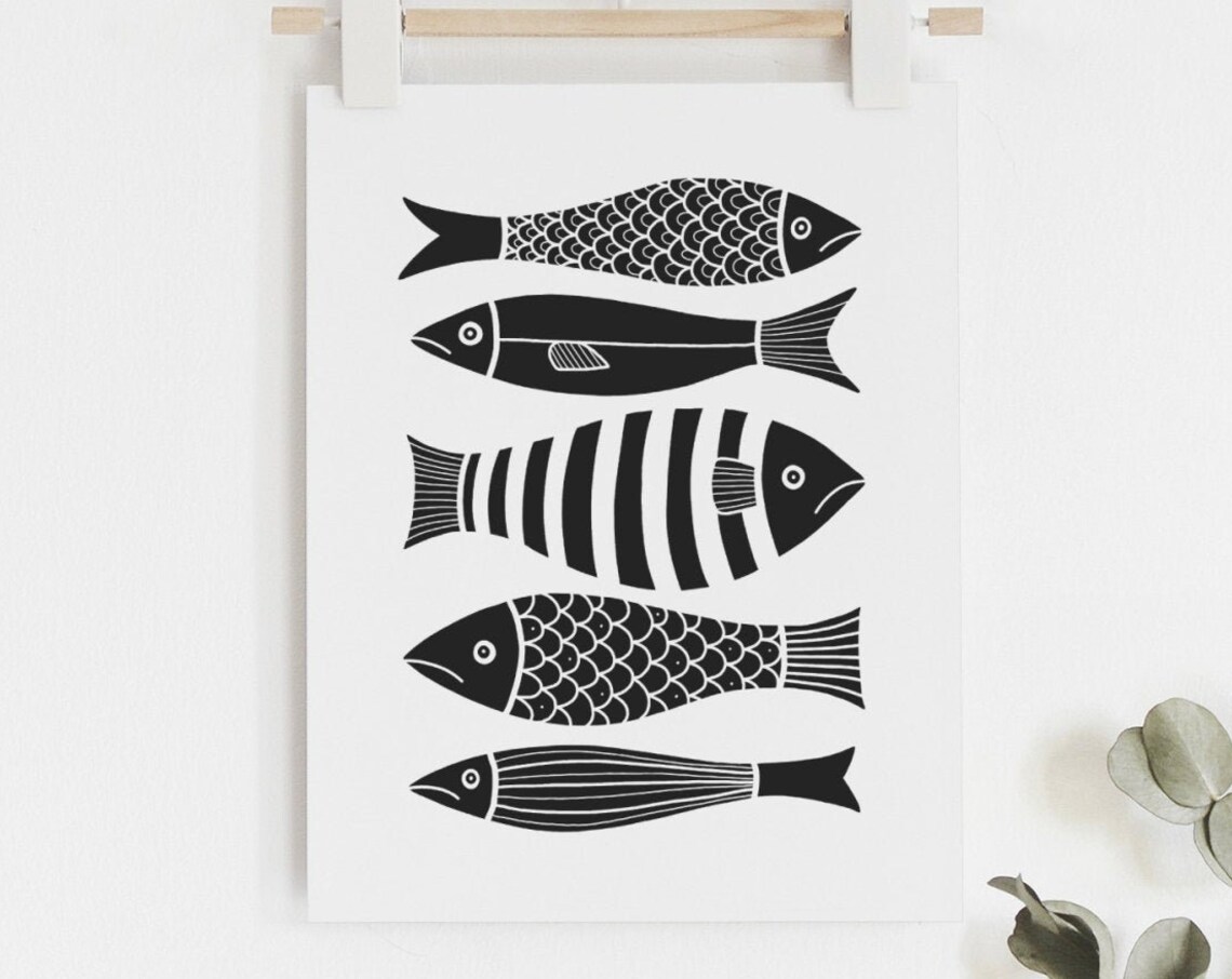 Japanese Fish Minimalist Scandinavian Art Print - Image 2