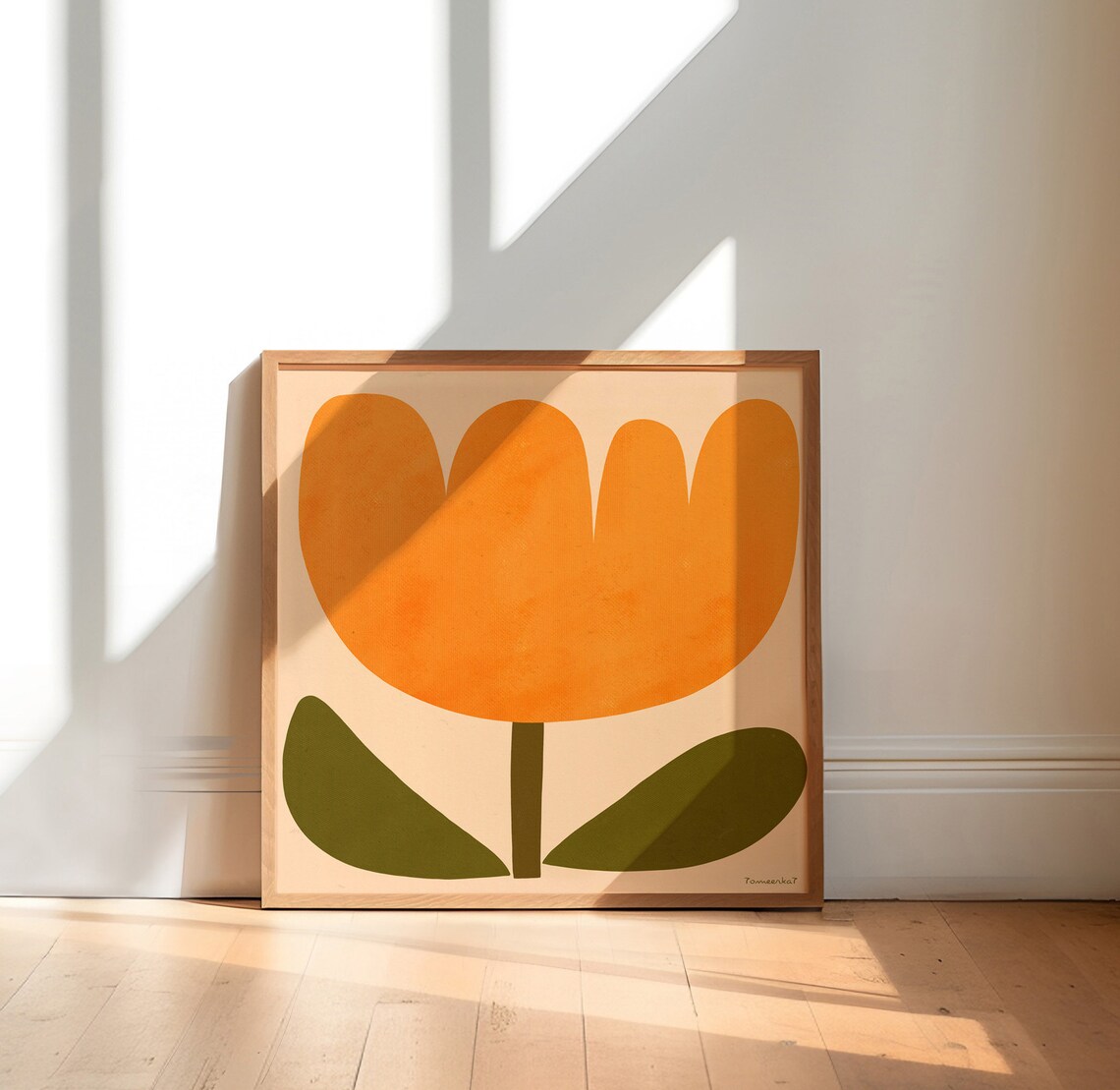 Yellow Tulip Abstract Flower Wall Art Print - Image 4