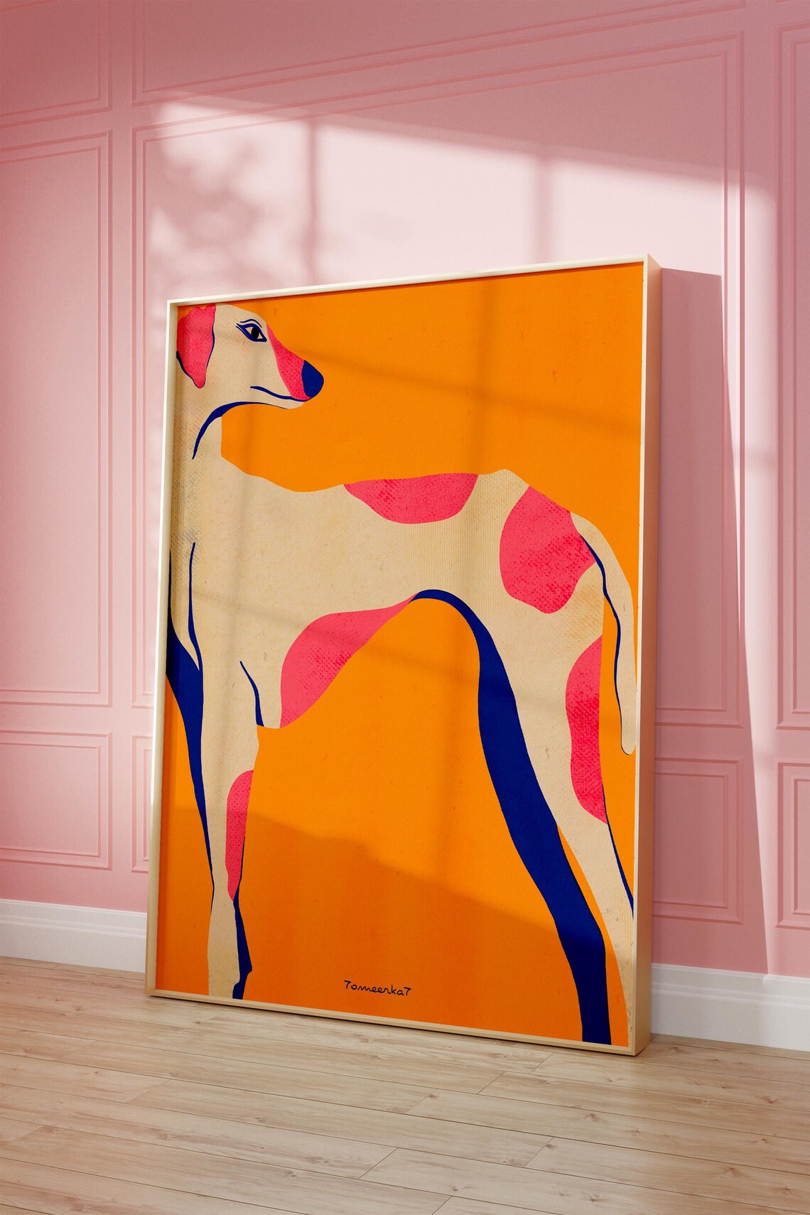 Greyhound Abstract Dog Art Print, Dopamine Decor