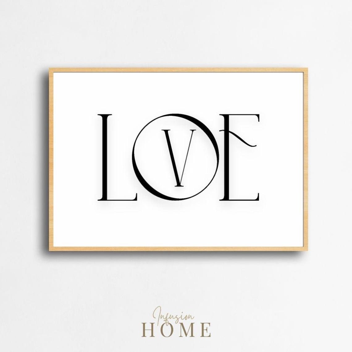 Minimalist Love Black And White Serif Typography Quote Print