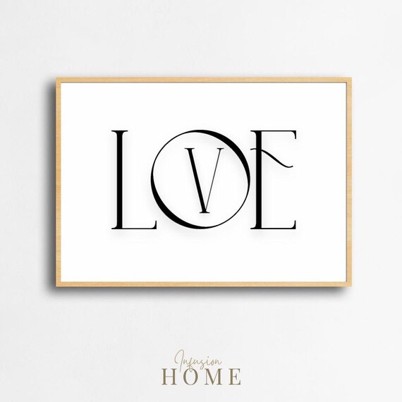 Minimalist Love Black And White Serif Typography Quote Print
