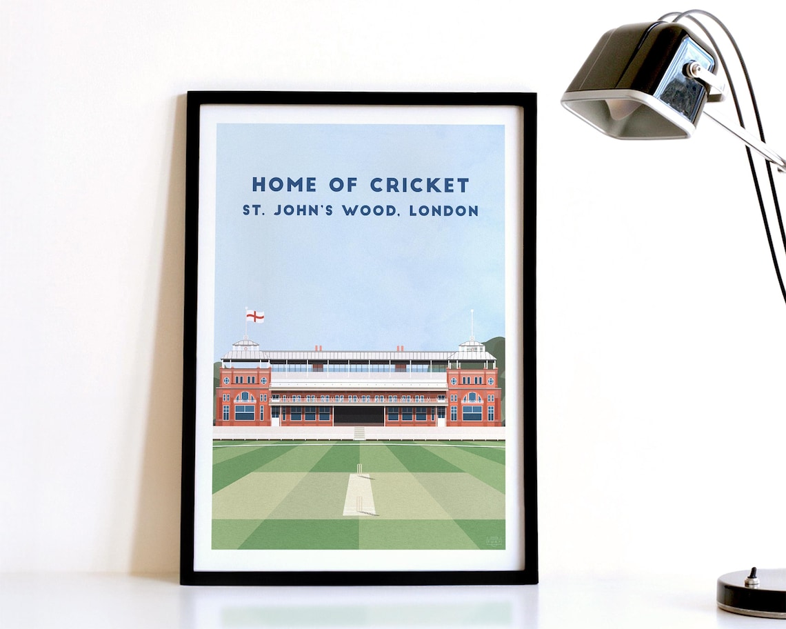 Lords Cricket Minimalist England Art Print