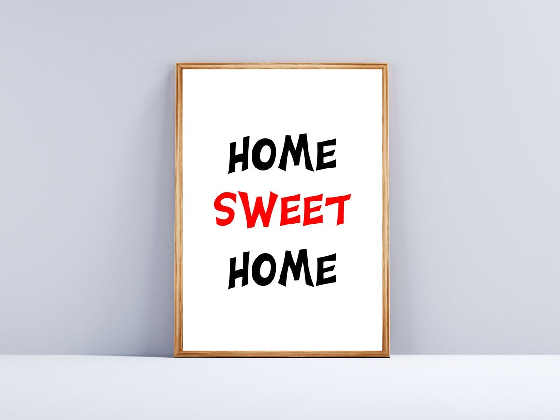 Home Sweet Home Orange Black Bold Typography Family Wall Poster - Image 3