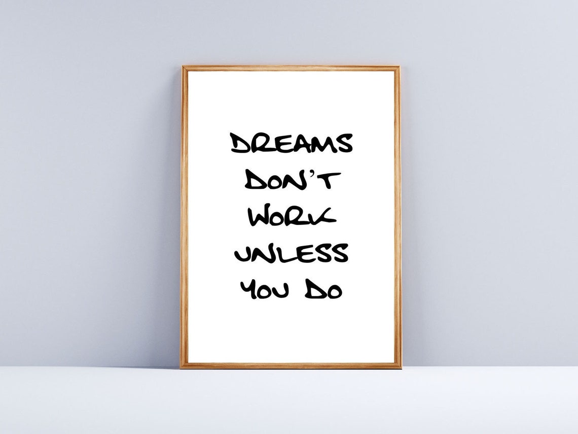 Dreams Don't Work Unless You Do Motivational Gym Hustle Quote Poster