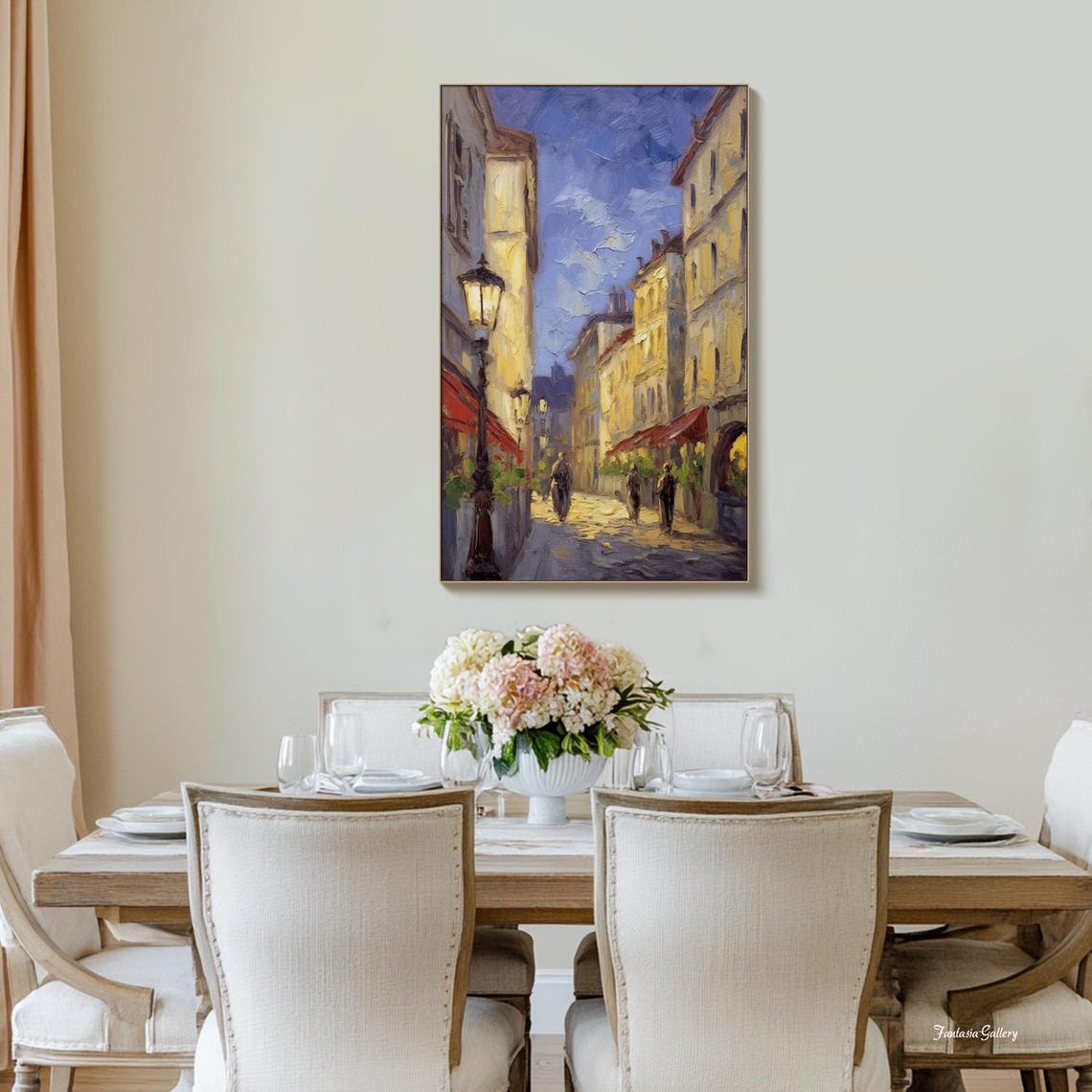 Abstract European Street Scenery Oil Painting Modern Wall Art Vintage Cityscape Artwork Minimalist Oil Painting Living Room Wall Art - Image 3