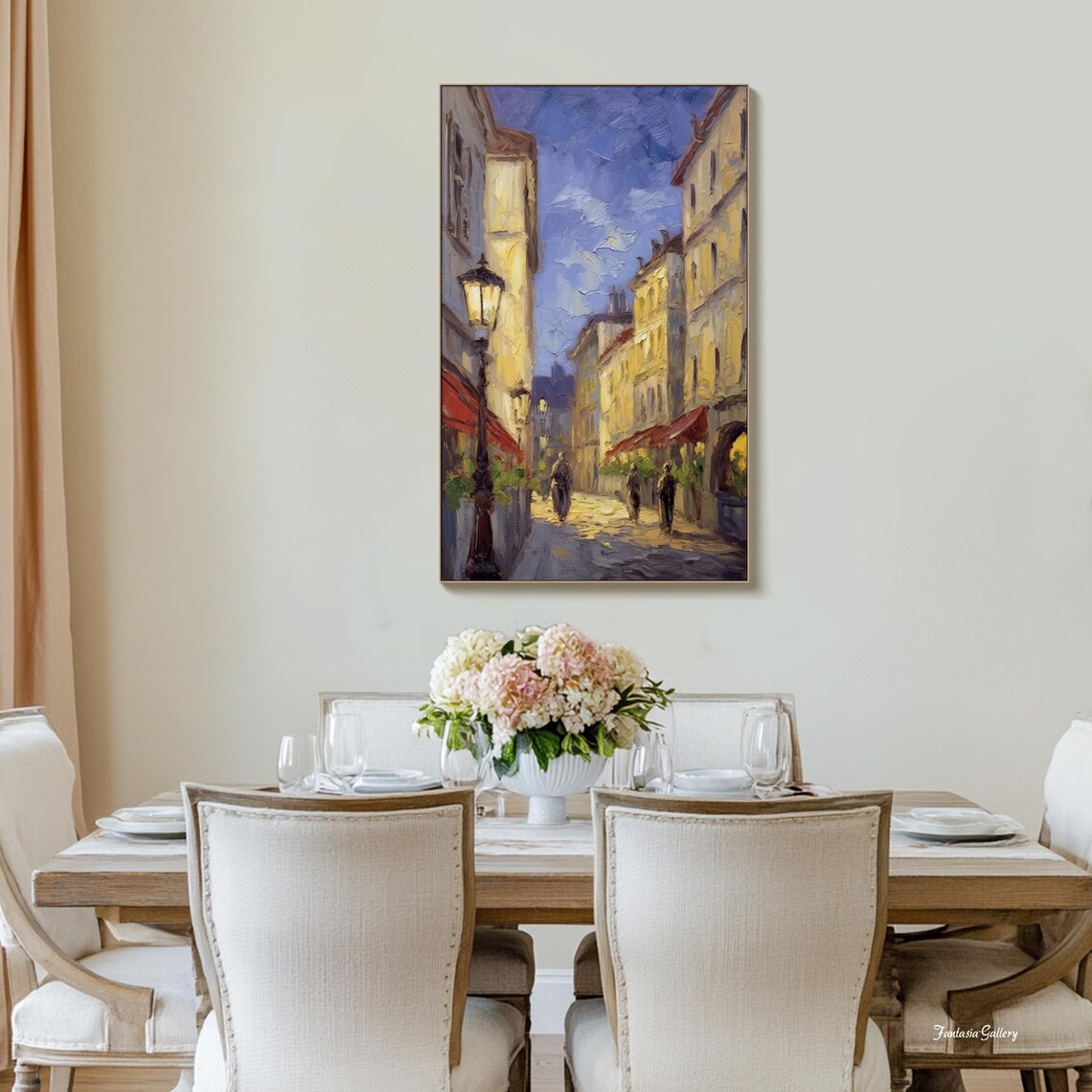 European Evening Street With Glowing Lanterns Old Town Travel Poster - Image 3