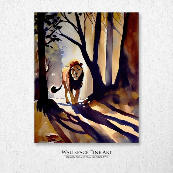 The King Summer Wildlife Landscape Lion Painting Wall Art Dcor Print Wallspace Fine 20092