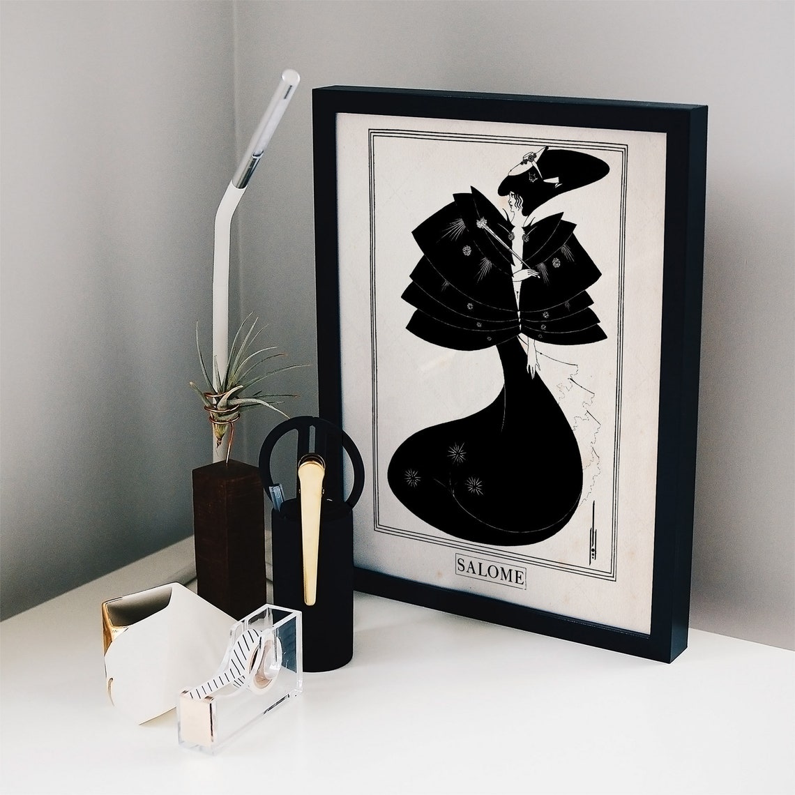 Aubrey Beardsley Salome The Black Cape Oscar Wilde Vintage Art Print - Image 2