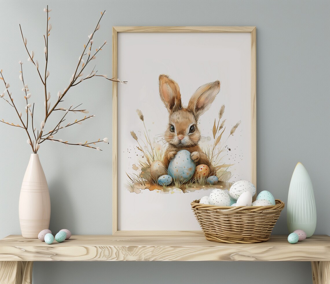 Easter Bunny Print, Easter Decor Wall Art - Image 2