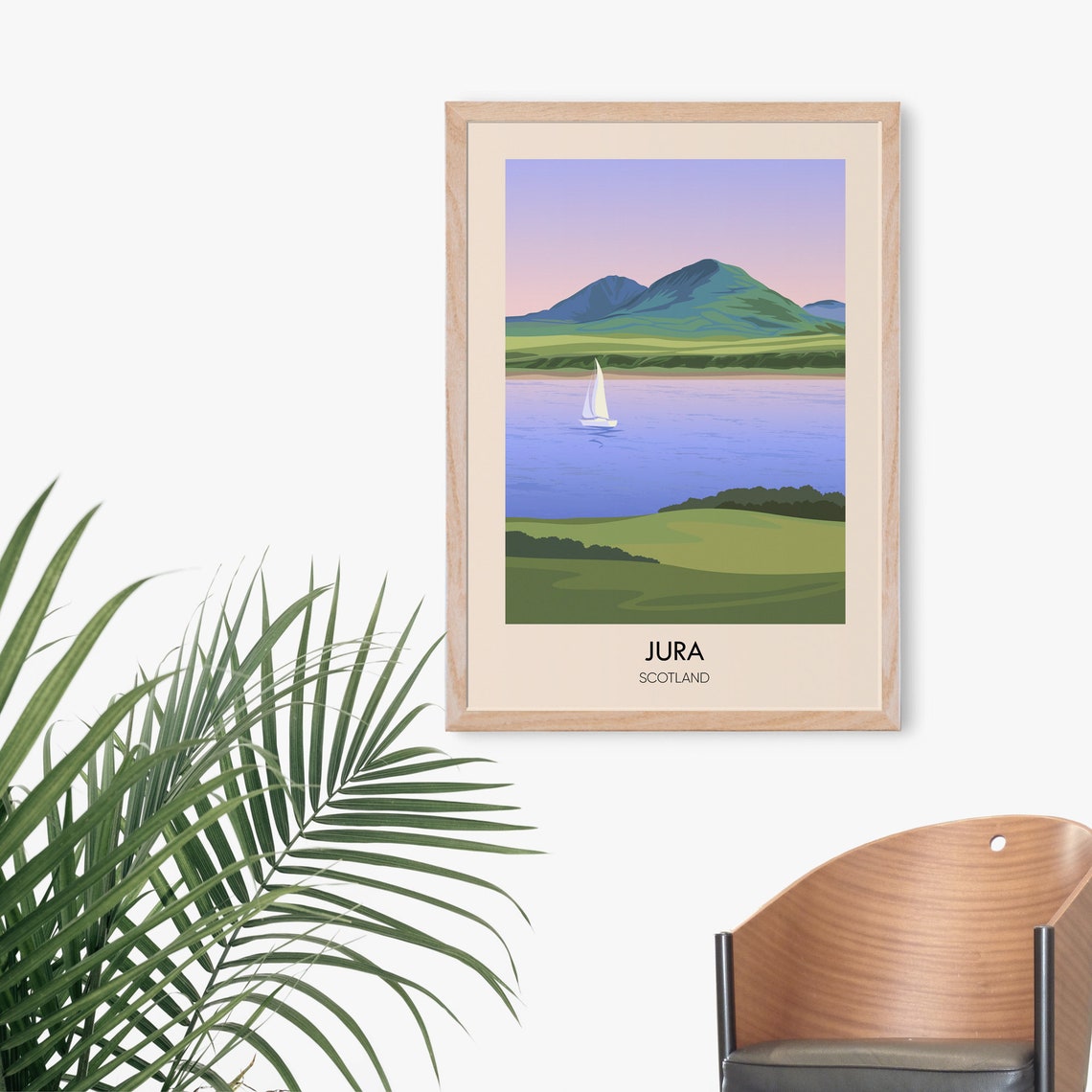 Jura Poster Scotland Inner Hebrides Islay Craighouse Scottish Island Vintage Travel Print Scottish Munros Paps Of Jura Hiking Art - Image 3