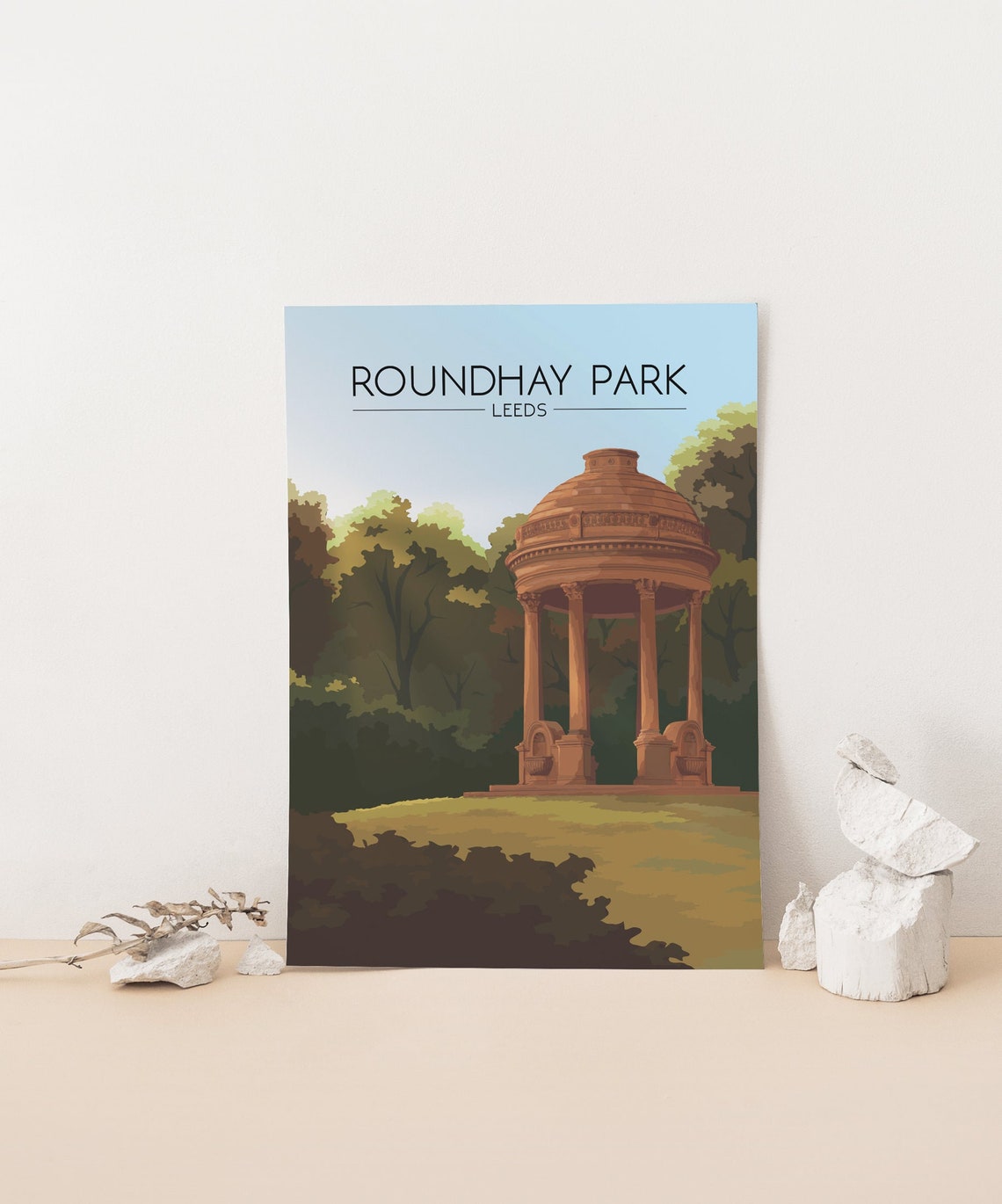 Roundhay Park Leeds Stone Rotunda Temple Gardens Woodland Poster - Image 4