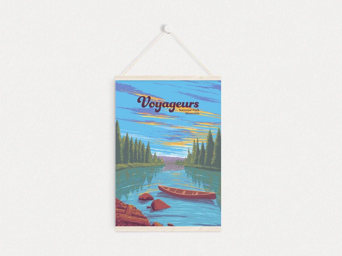 Voyageurs National Park Poster Minnesota Usa Travel Print Wpa Poster Vintage Wall Art Wilderness Canoeing Nature Wildlife Retro Art - Image 4