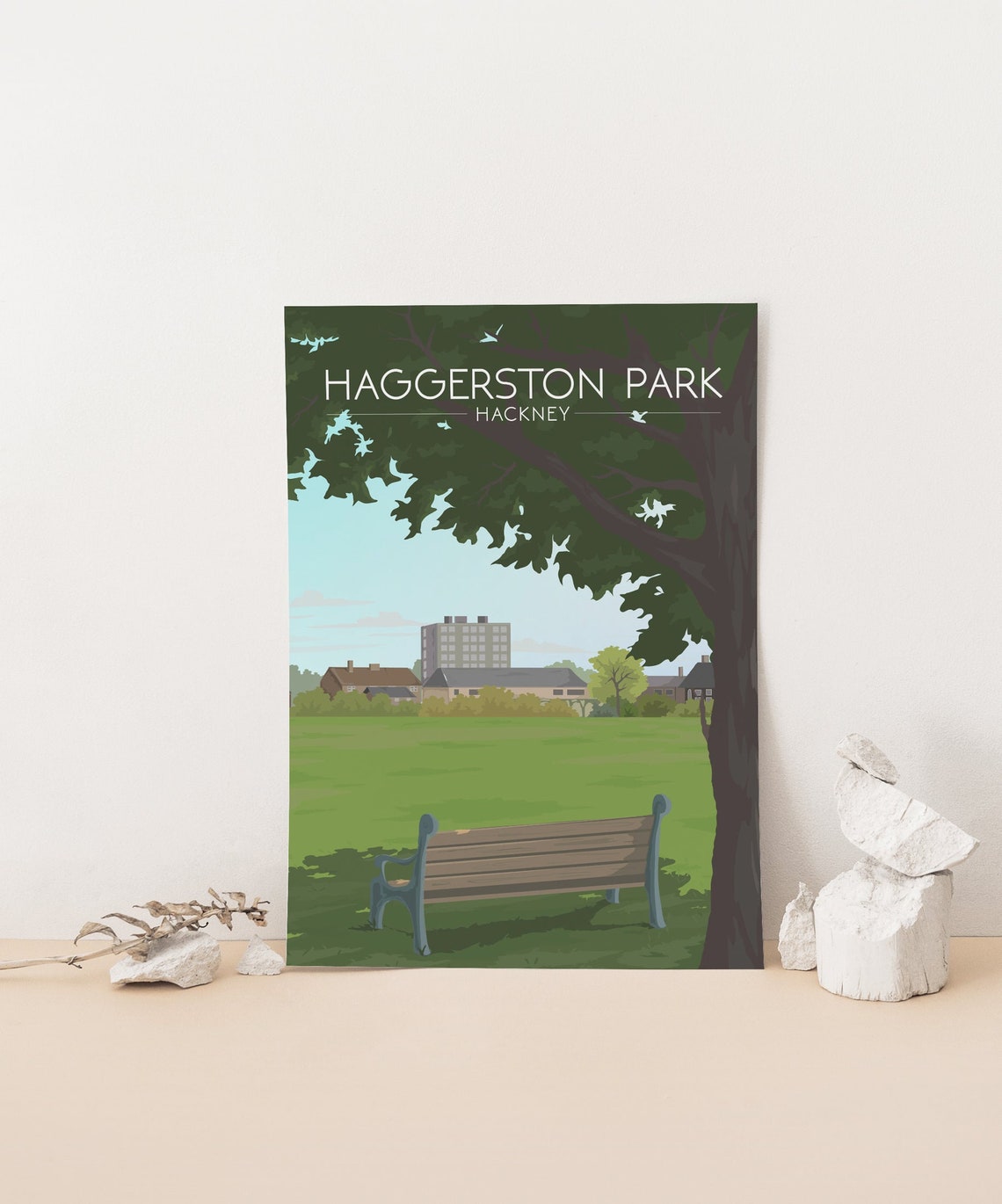 Haggerston Park London Travel Poster East London Hackney City Farm Vintage Travel Print Retro Artwork East End Victoria Park Framed - Image 4
