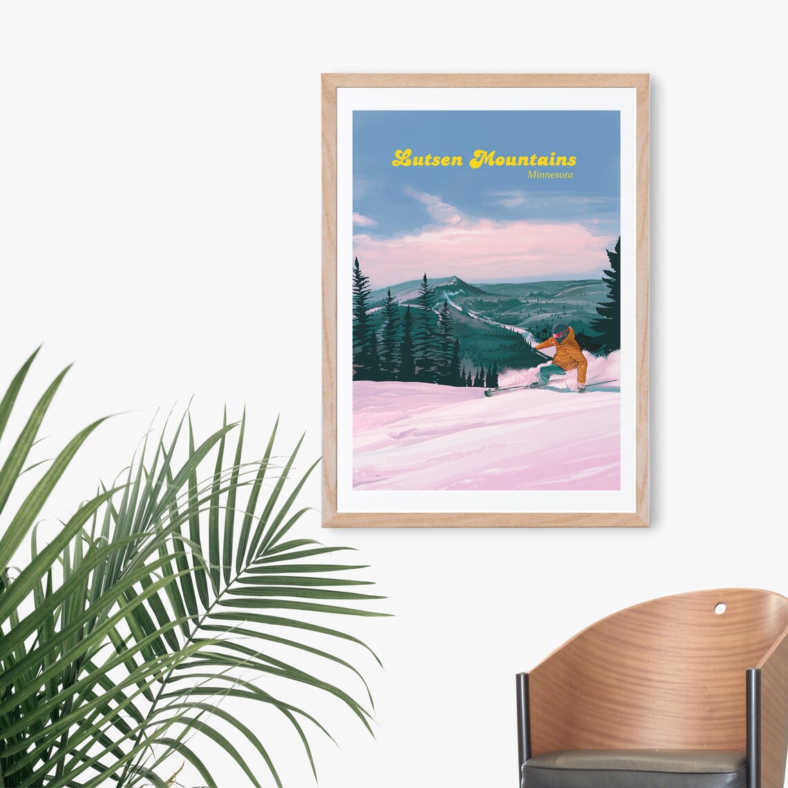 Lutsen Mountains Vintage Travel Poster, Minnesota - Image 3