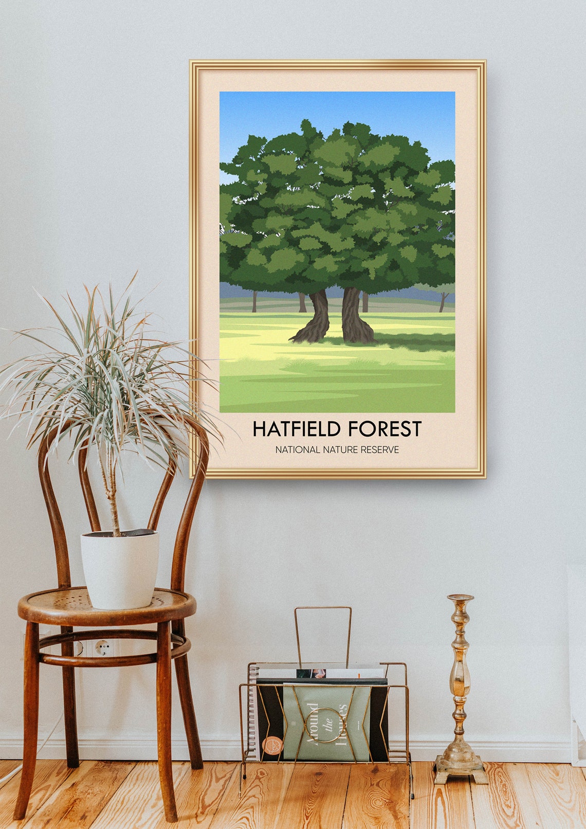 Hatfield Forest National Nature Reserve Oak Tree Vintage Travel Poster - Image 2