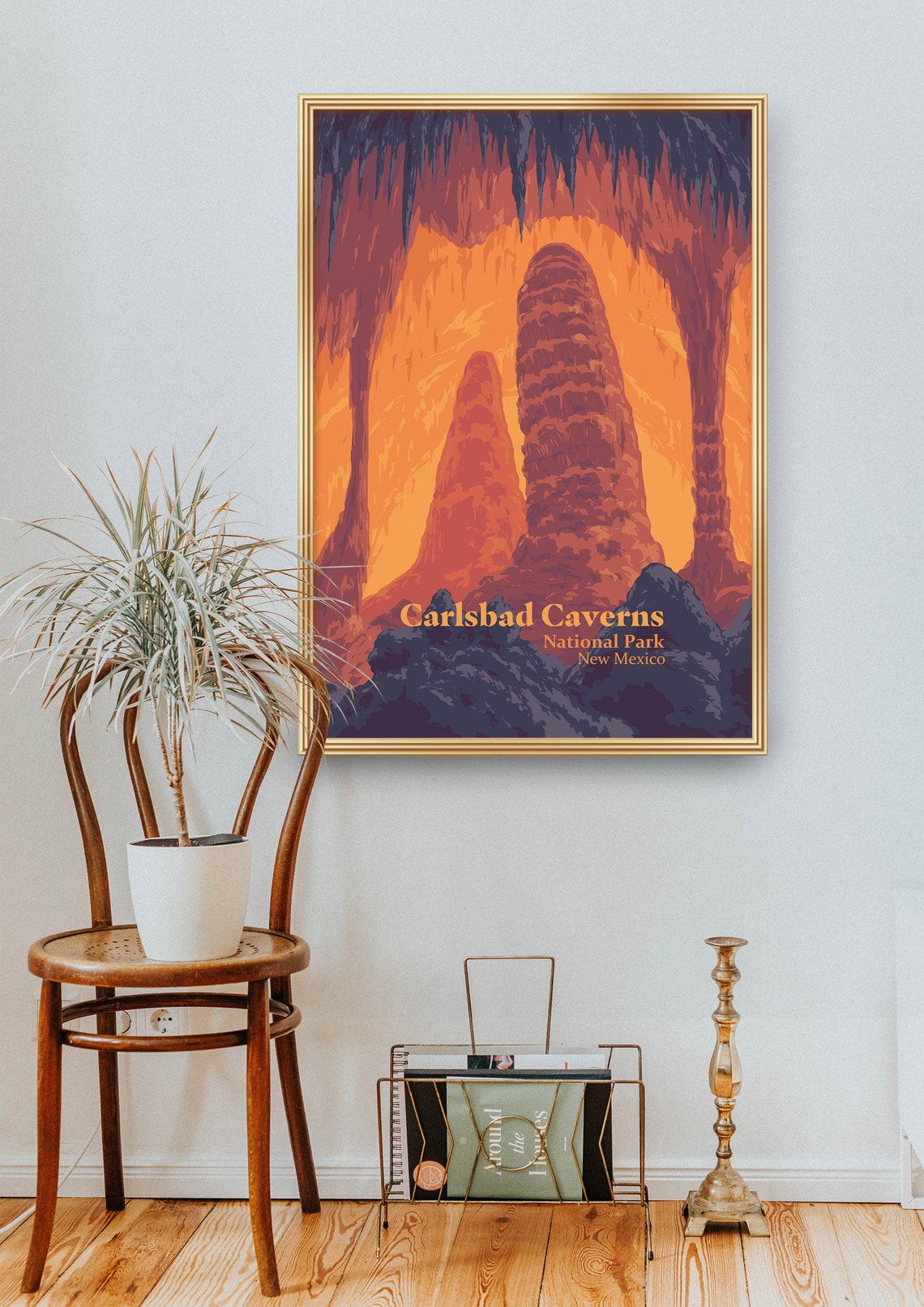 Carlsbad Caverns National Park Glowing Orange Cave Interior Poster - Image 2