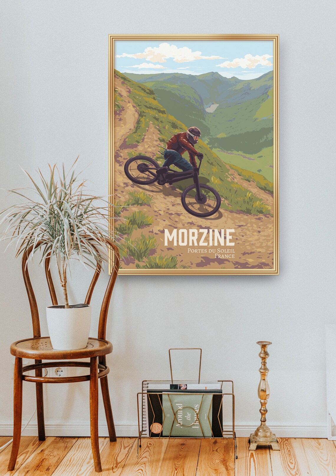 Morzine Mountain Biking Poster, French Alps Travel Poster - Image 2