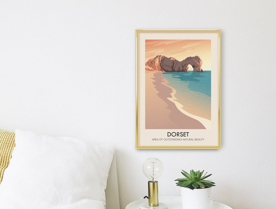 Dorset Durdle Door Jurassic Coast Sunset England Travel Poster - Image 3
