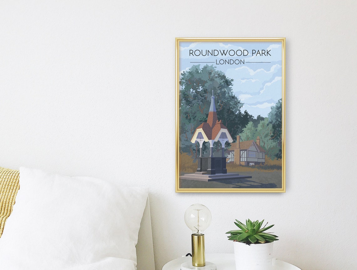 Roundwood Park London Victorian Drinking Fountain Travel Poster - Image 3