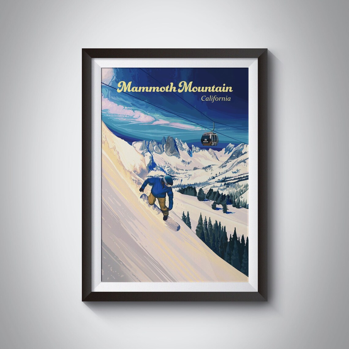 Mammoth Mountain Vintage California Travel Poster