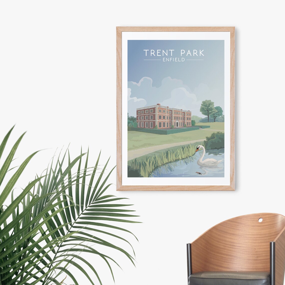 Trent Park Vintage Travel Poster, North London - Image 3