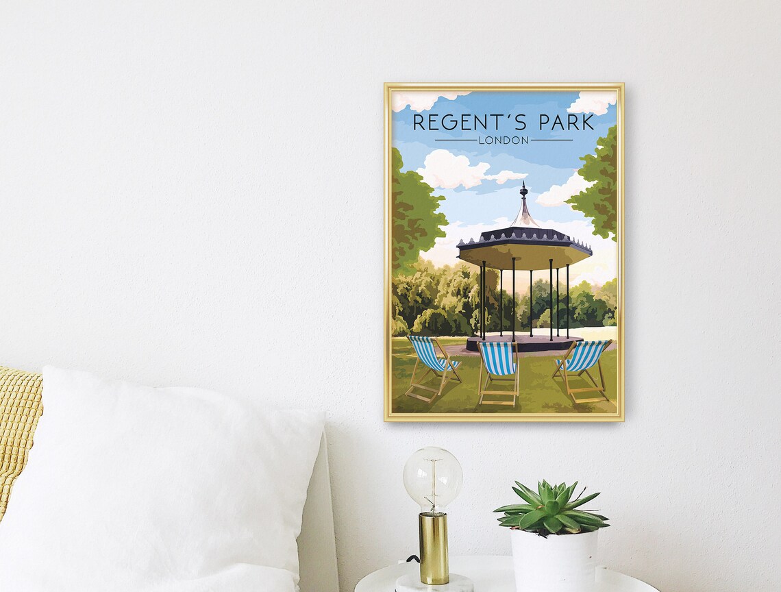 Regents Park London Poster, North West London Travel Poster - Image 3