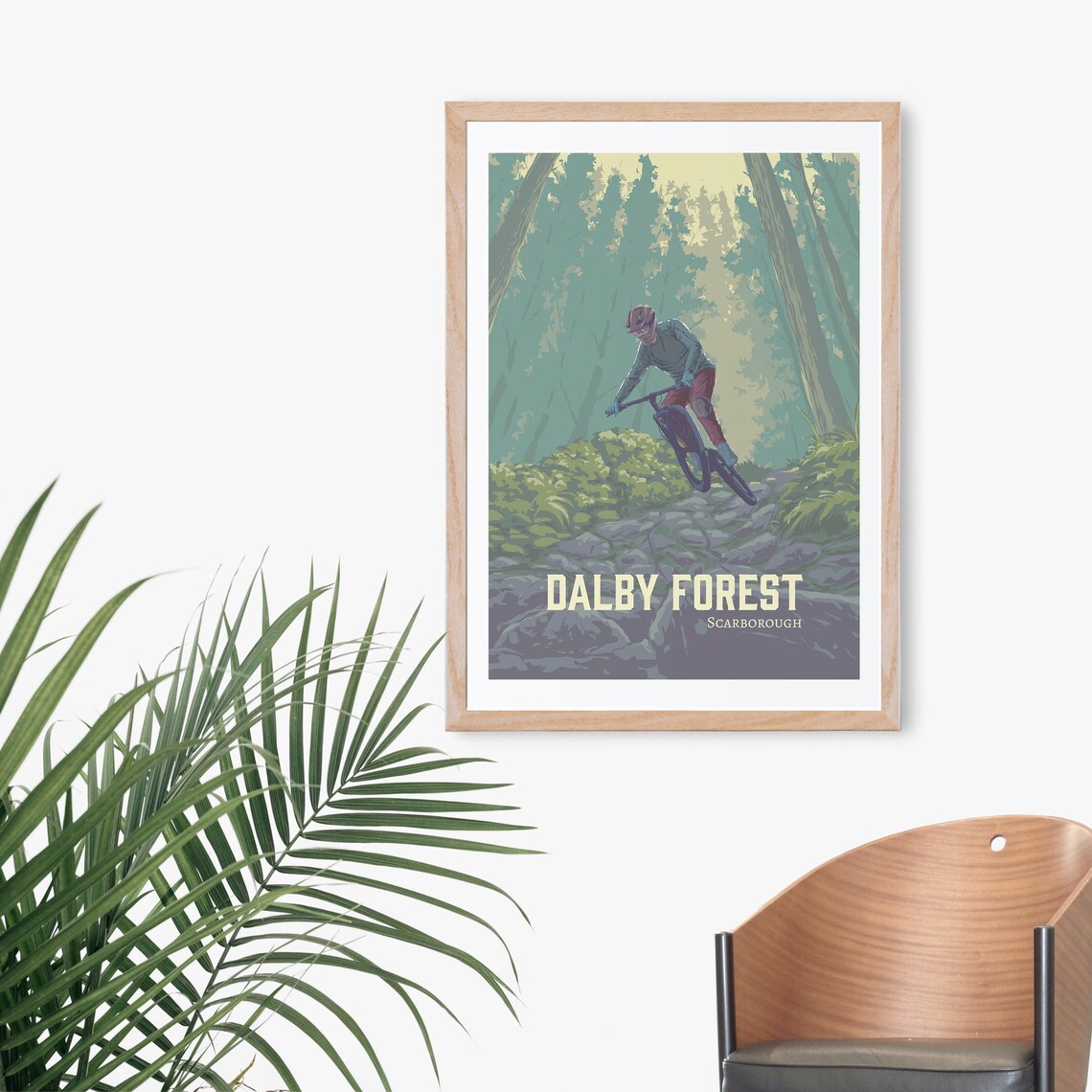Dalby Forest Mountain Biking Poster, Vintage Travel Print - Image 3