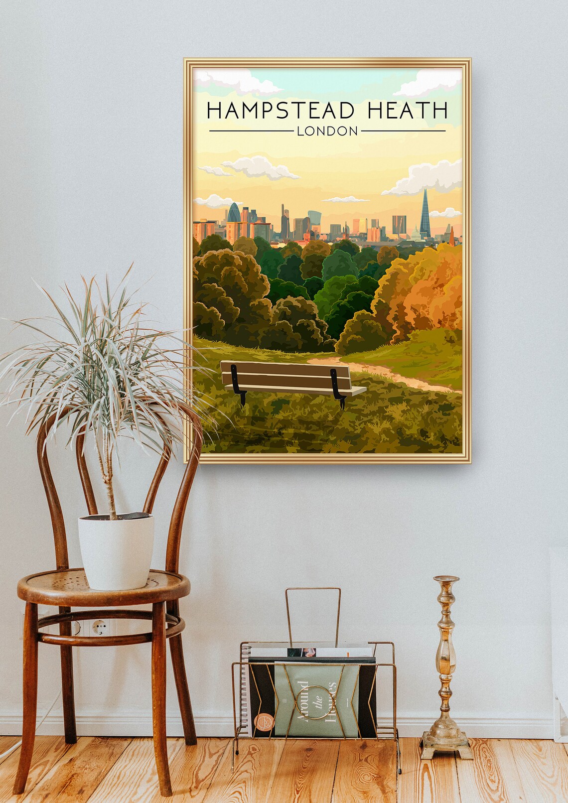 Hampstead Heath London Skyline Travel Poster - Image 2