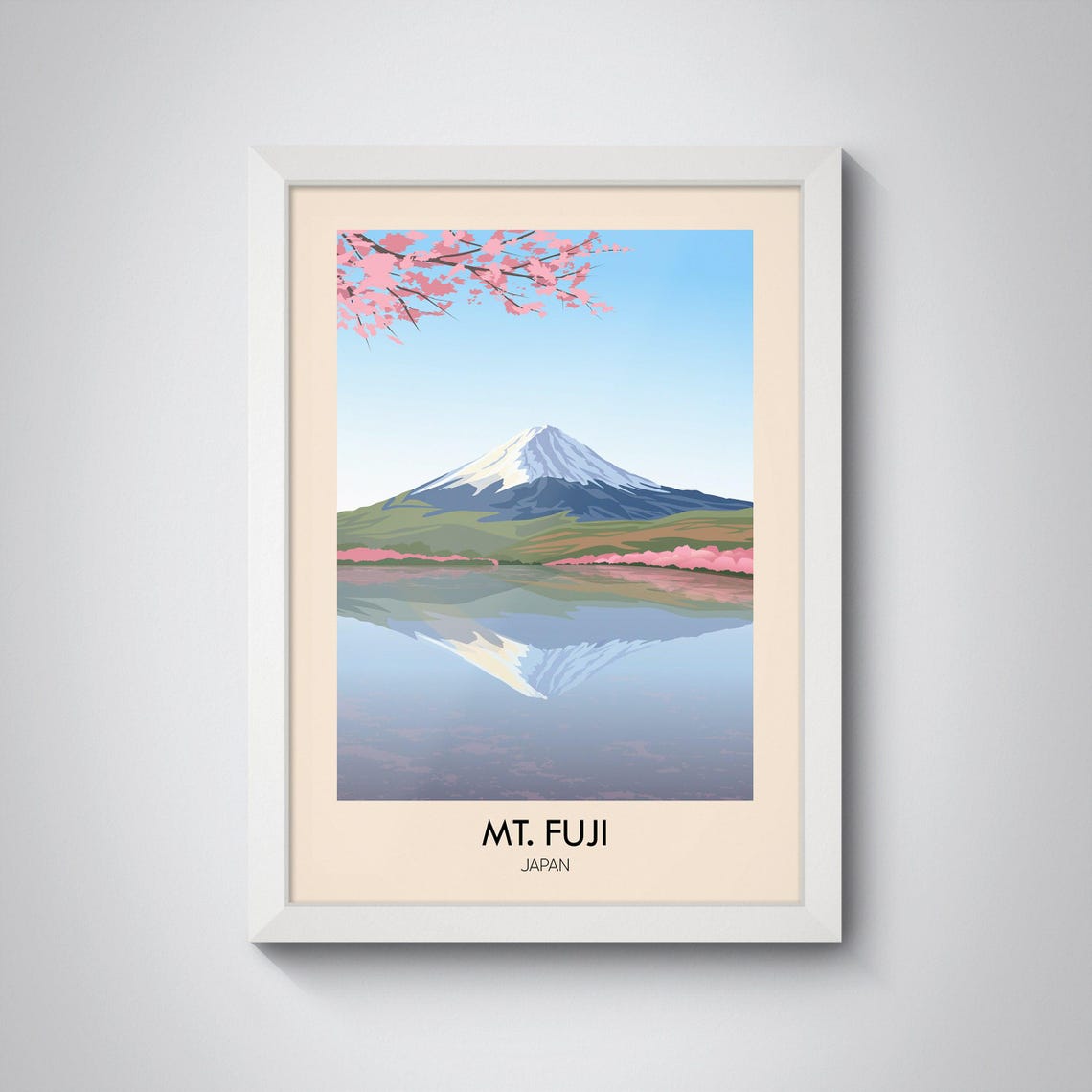 Mt Fuji Japan Travel Poster Mount Fuji Poster Japan Travel Poster Mountain Wall Art Mount Fuji Print Fuji Art Print Framed Fuji Art - Image 4