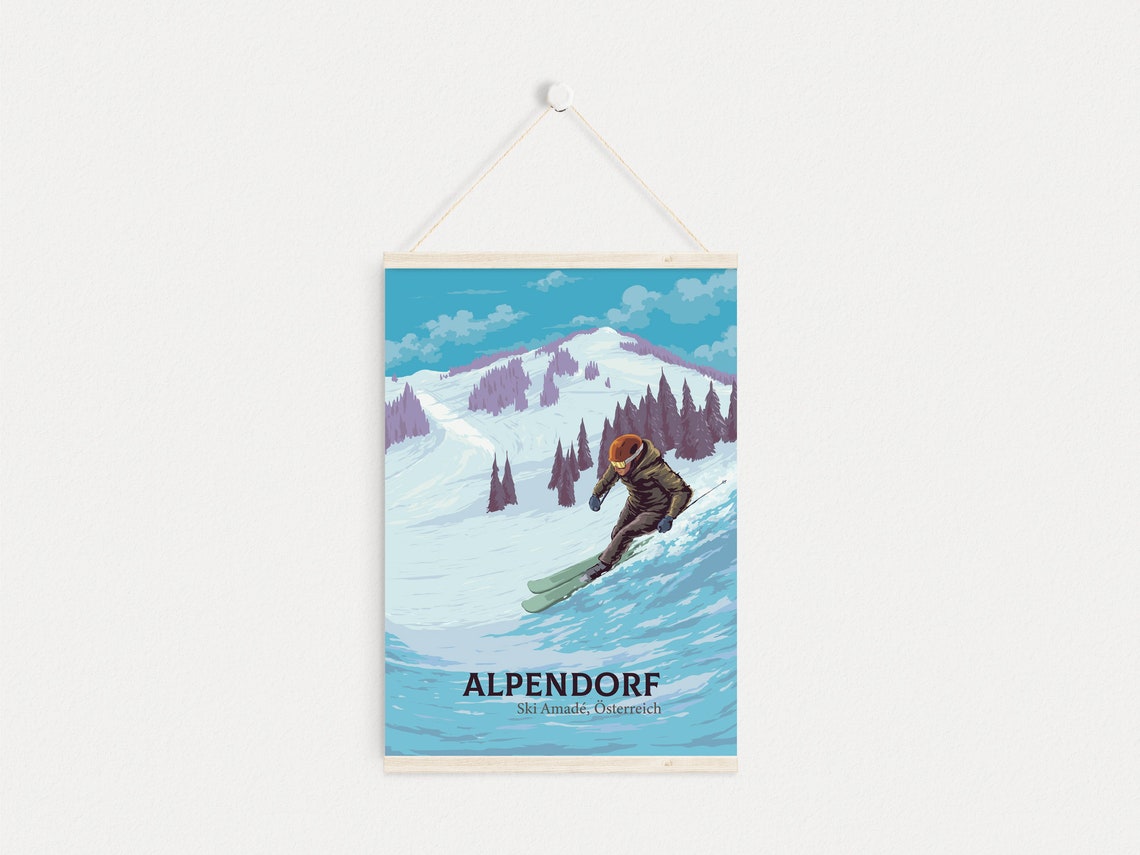 Alpendorf Ski Resort Poster Austria Travel Print Sankt Johann Im Pongau Ski Amad Snowboarding Retro Ski Art Salzburger Land Sportwelt - Image 2