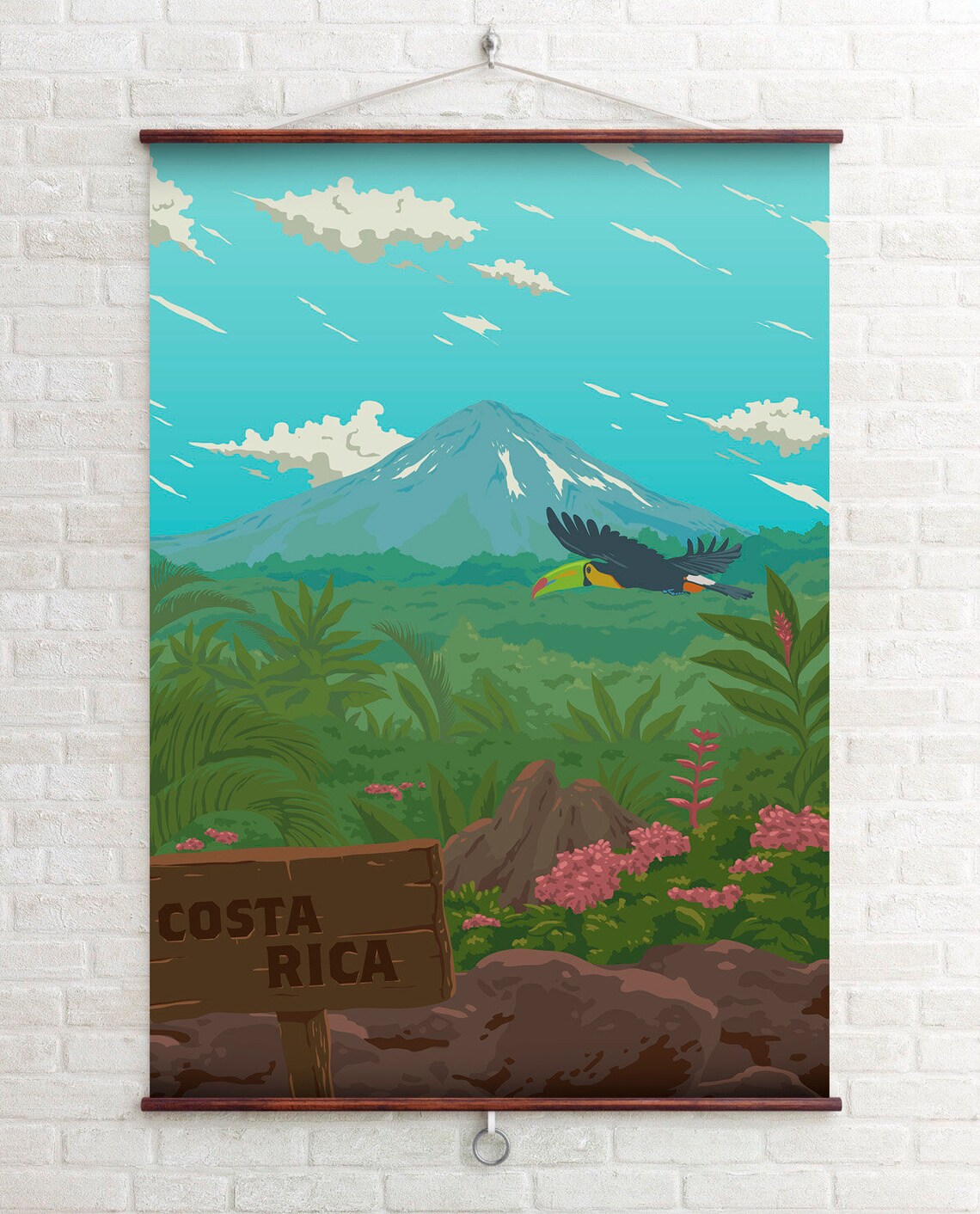 Costa Rica Travel Poster, Retro Vintage National Parks - Image 2