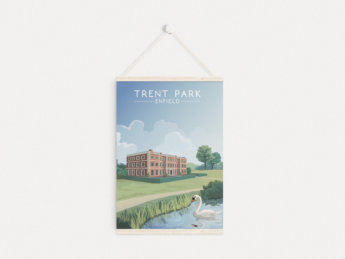 Trent Park Vintage Travel Poster, North London - Image 4