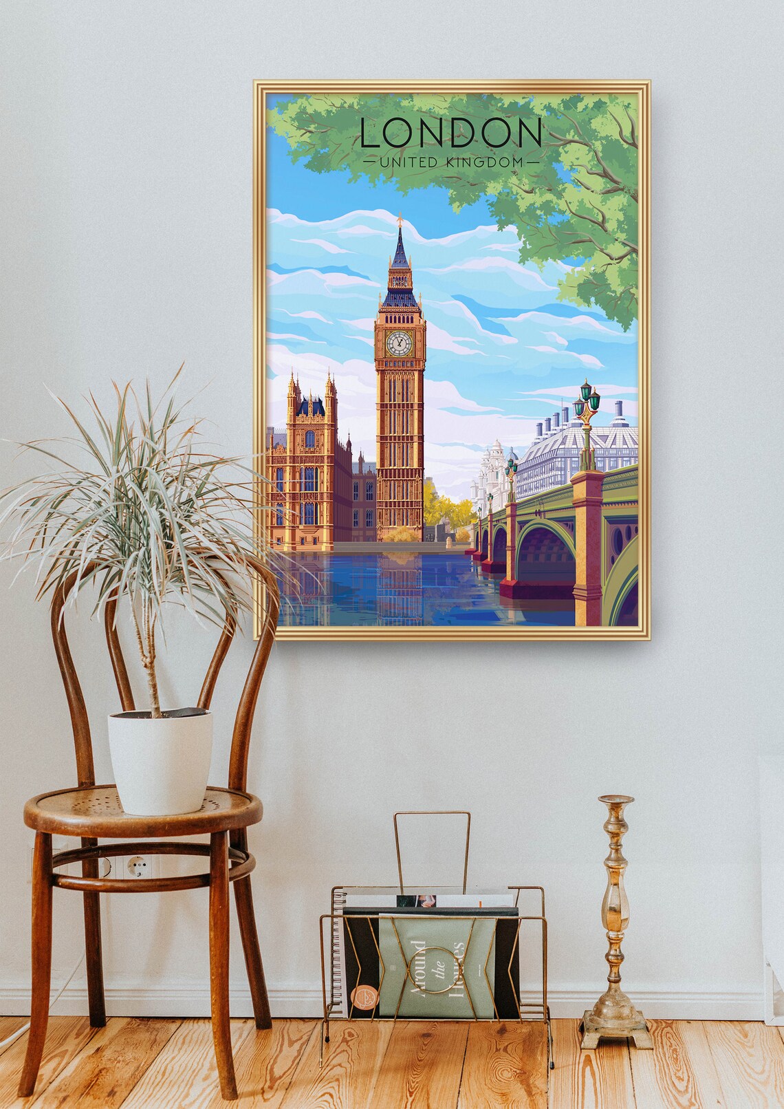 London Travel Poster, Big Ben and Parliament - Image 2