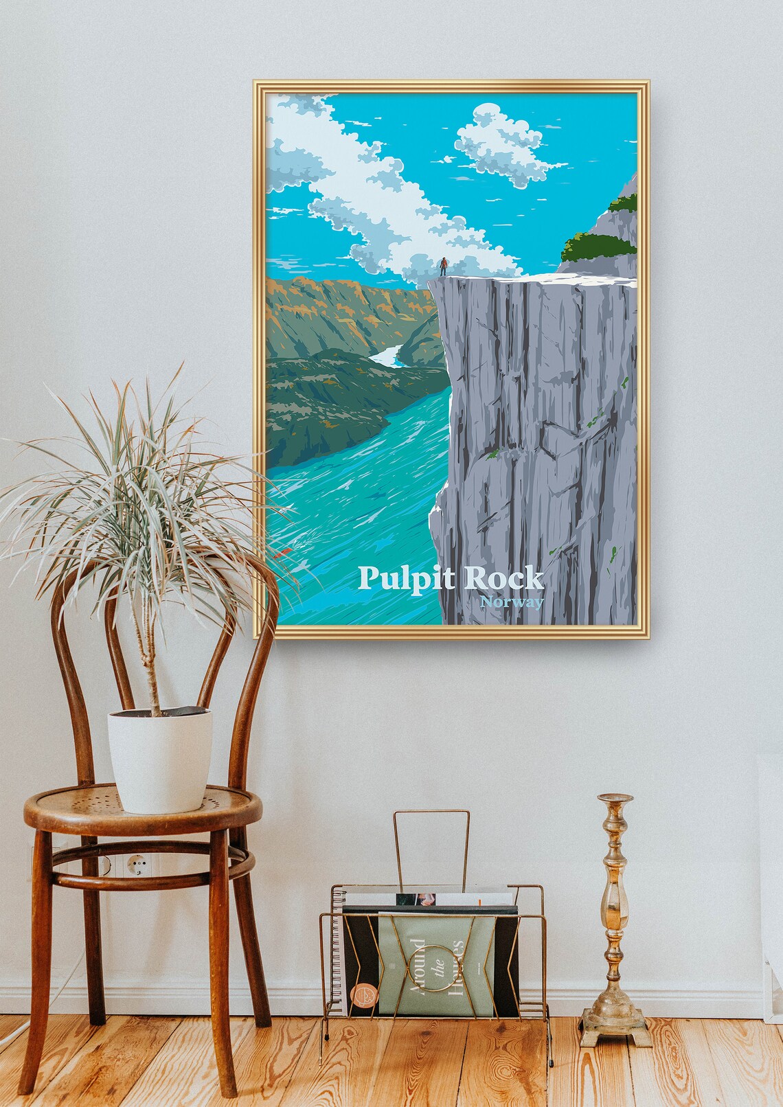 Pulpit Rock Norway Travel Poster, Scandinavian Fjords - Image 2