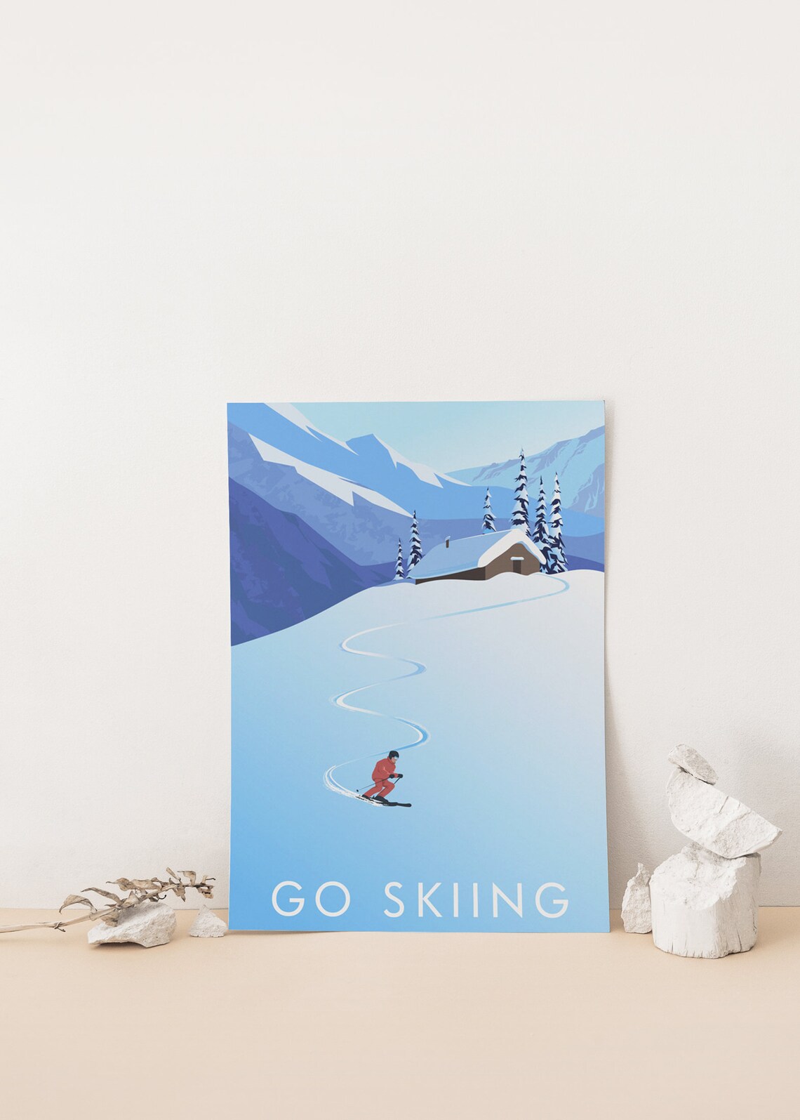 Go Skiing Vintage Travel Poster, Outdoor Adventure - Image 4