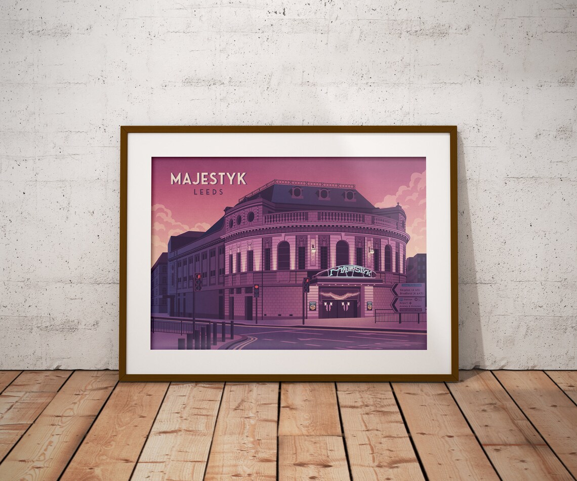 Majestyk Leeds Nightclub Majestic Cinema Music Venue Travel Poster - Image 4