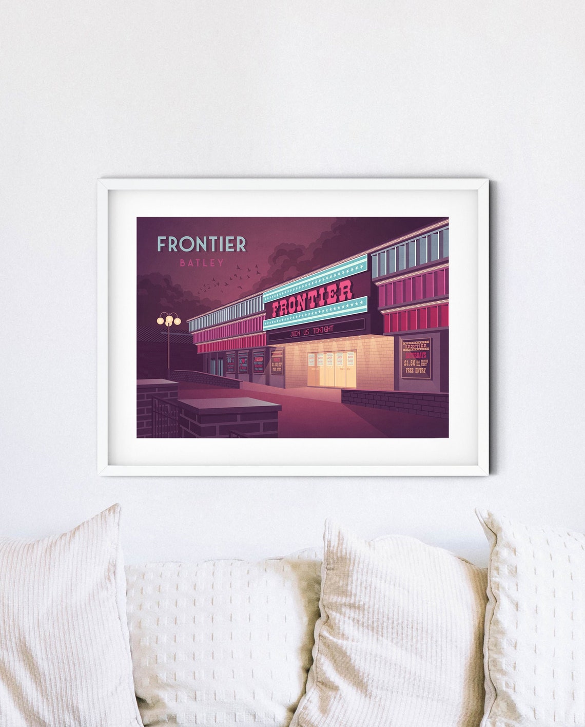 Frontier Nightclub Batley Poster West Yorkshire Batley Variety Club Clubbing Dewsbury Morley Vintage Travel Print Dance Music Retro - Image 4