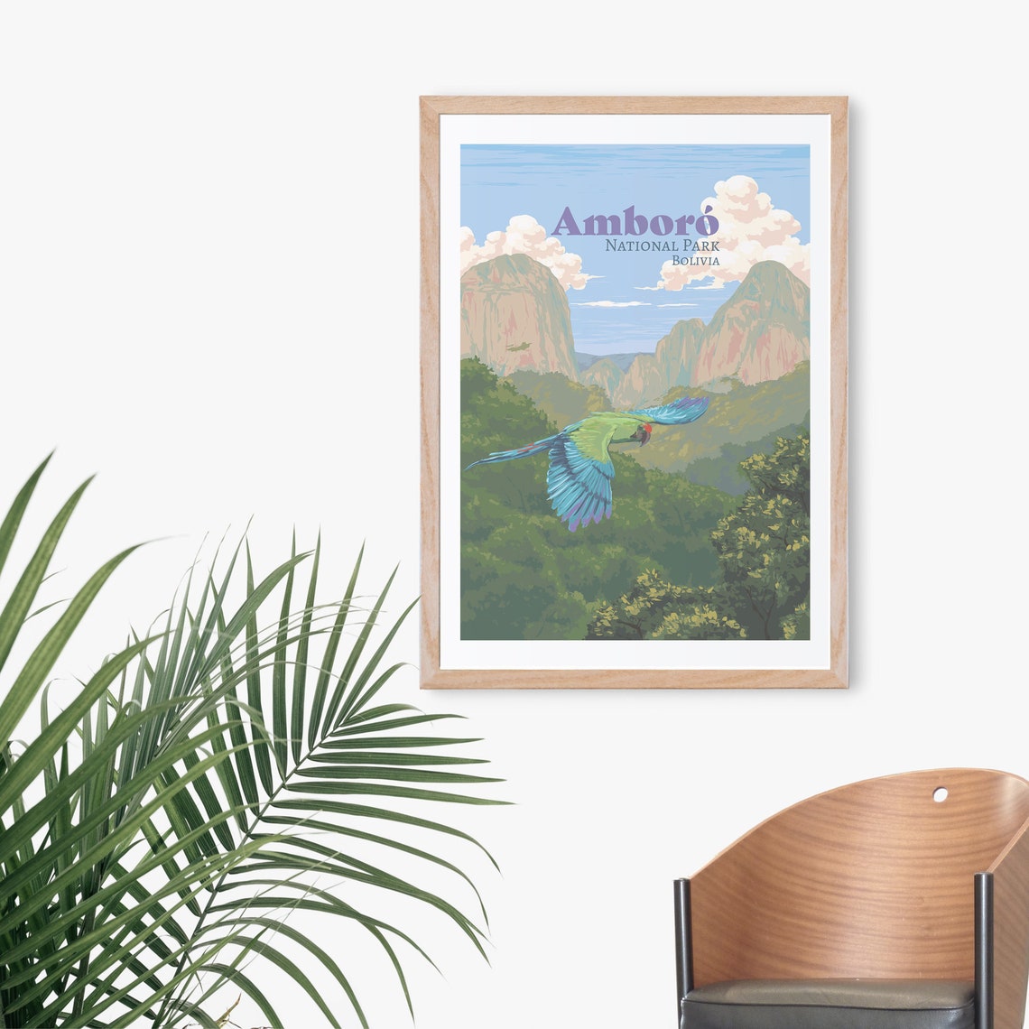 Amboro National Park Bolivia Macaw Jungle Canyon Flight Poster - Image 3