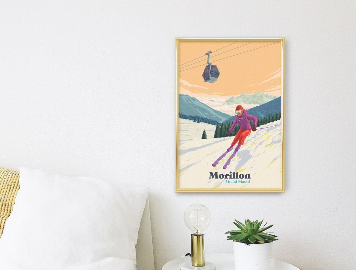 Morillon Ski Resort Travel Poster, French Alps - Image 3