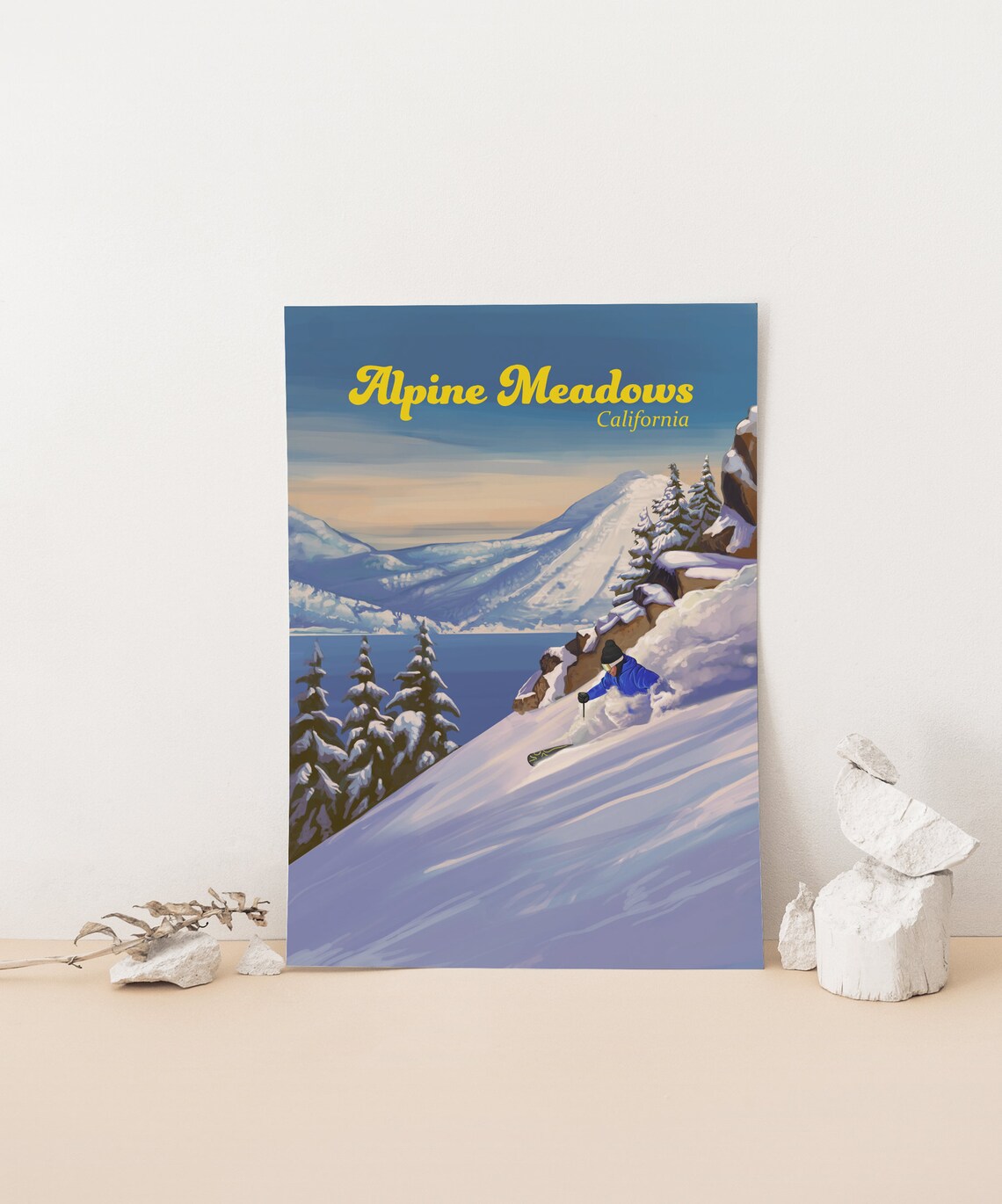 Alpine Meadows Ski Resort Lake Tahoe Travel Poster - Image 4