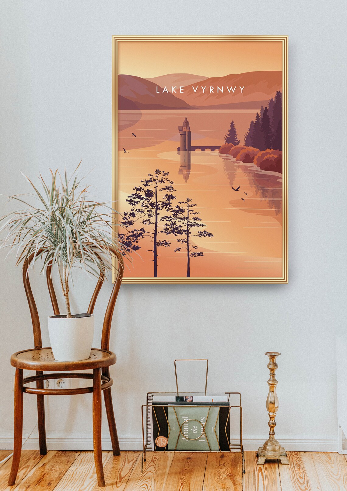 Lake Vyrnwy Vintage Travel Poster, Powys Wales - Image 2