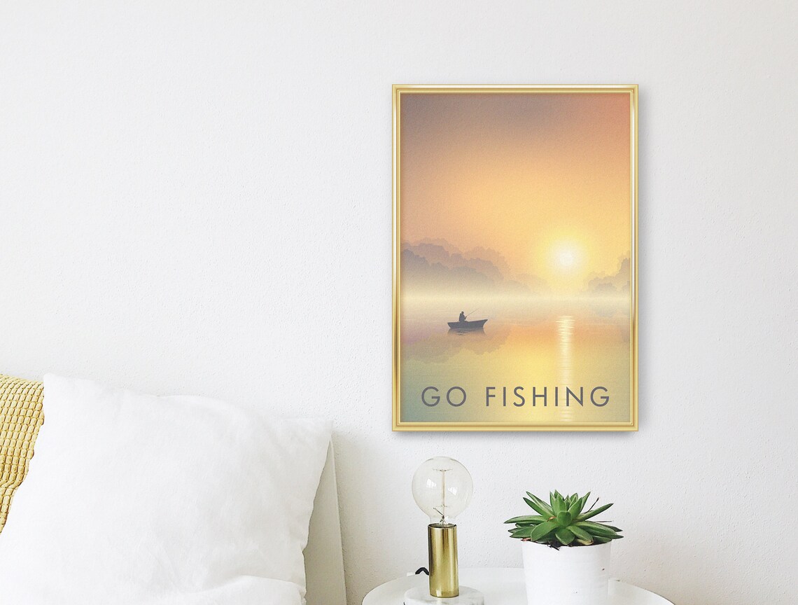 Go Fishing Vintage Travel Poster, Sea Angling - Image 3