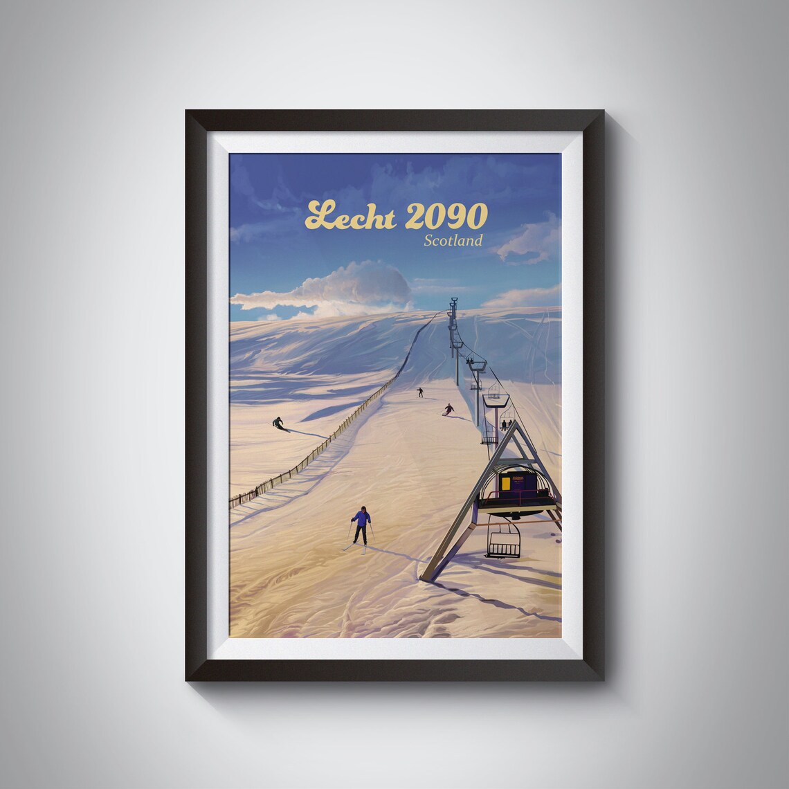 Lecht 2090 Ski Resort, Scottish Highlands Travel Poster