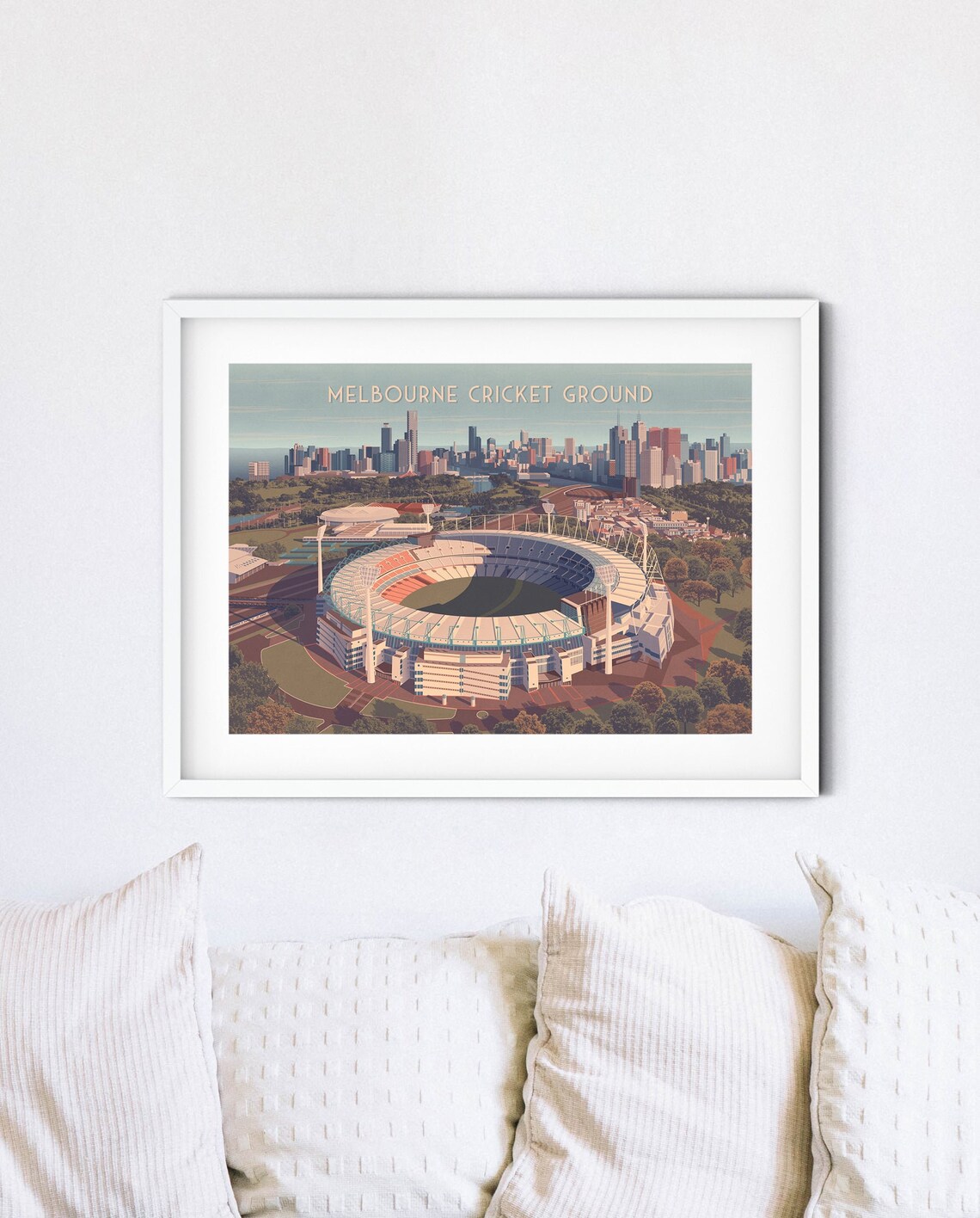 Melbourne Cricket Ground MCG Stadium Skyline Sports Travel Poster - Image 4
