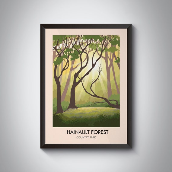 Hainault Forest Country Park Poster London Romford Redbridge Havering Essex Epping Forest Vintage Travel Print Woodland Hiking Art
