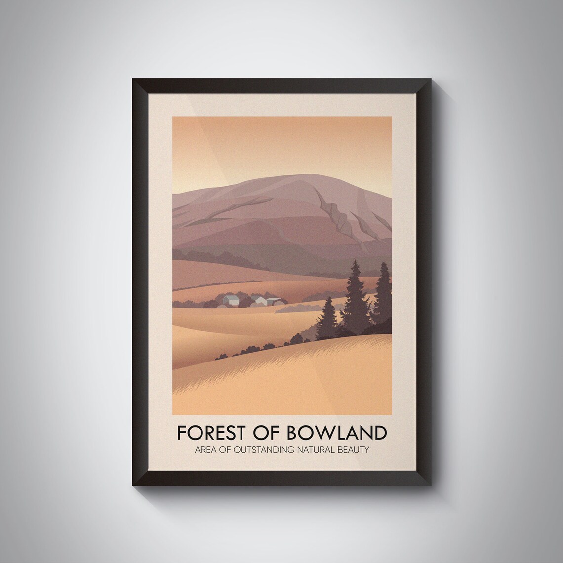 Forest Of Bowland AONB Vintage Travel Poster